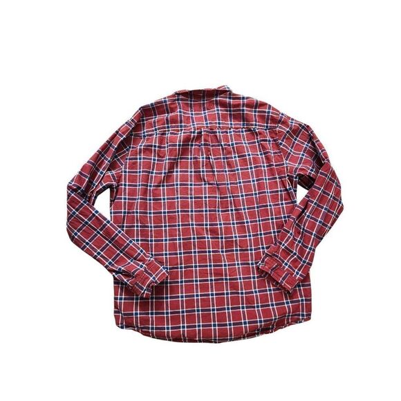 Outerknown Button up Plaid Pocket shirt Men's XL Cotton Longsleeve Collared red - Picture 8 of 9
